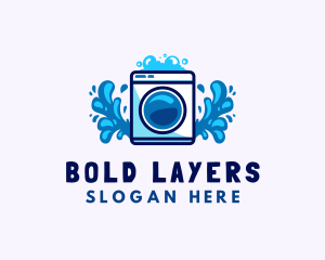 Laundry Washing Machine logo design