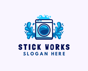 Laundry Washing Machine logo design