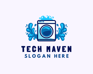 Laundry Washing Machine logo design