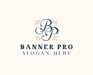 Cursive Letter BP Monogram logo design