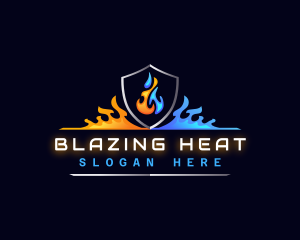 Heat Cool HVAC logo design