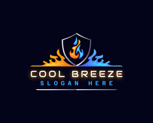 Heat Cool HVAC logo design