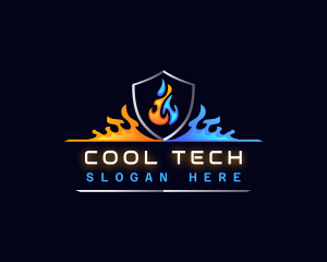 Heat Cool HVAC logo design