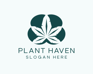 Marijuana Leaves Plant logo design