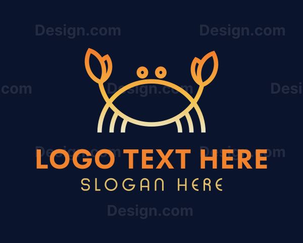 Gradient Crab Seafood Logo