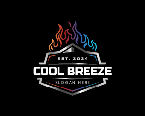 Heat Cool Thermal HVAC logo design