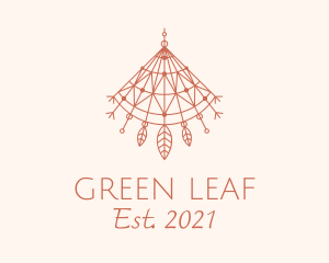 Boho Leaf Lamp Shade logo design