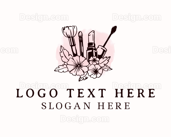 Floral Beauty Makeup Logo