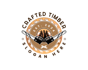 Chainsaw Woodwork Sawblade logo design