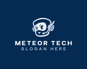 Tech Robot Headset logo design