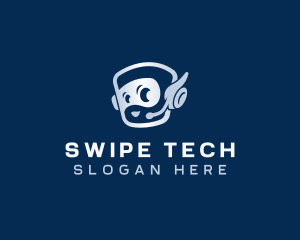 Tech Robot Headset logo design