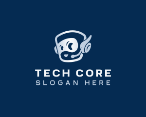 Tech Robot Headset logo design