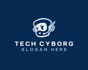 Tech Robot Headset logo design