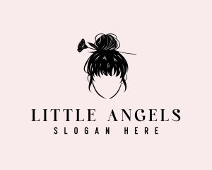 Floral Woman Hair Logo