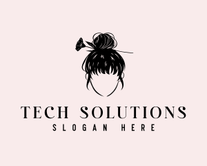 Floral Woman Hair logo