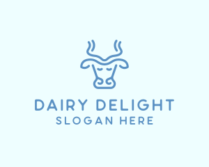 Blue Cow Milk logo design