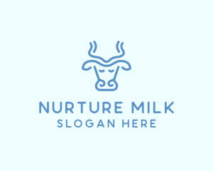 Blue Cow Milk logo design