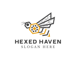 Hexagon Insect Bee  logo design