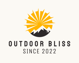 Sunset Outdoor Mountain Camp logo design