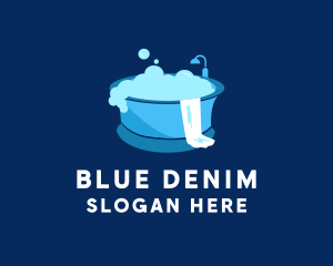 Blue Bathtub Cleaning  logo design