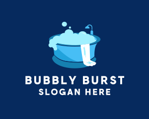 Blue Bathtub Cleaning  logo design