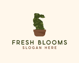 Bunny Topiary Plant logo design