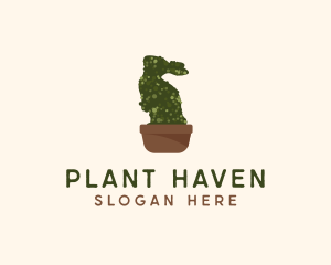 Bunny Topiary Plant logo design