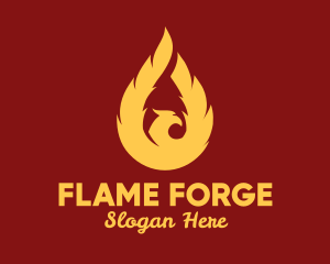 Flaming Phenix Bird  logo design