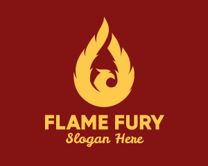 Flaming Phenix Bird  logo design