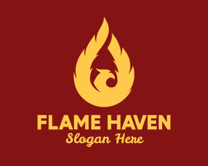 Flaming Phenix Bird  logo design