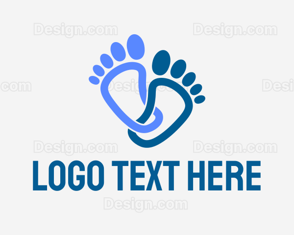 Blue Human Feet Logo