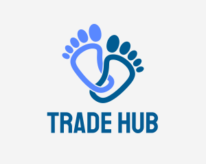 Blue Human Feet  Logo