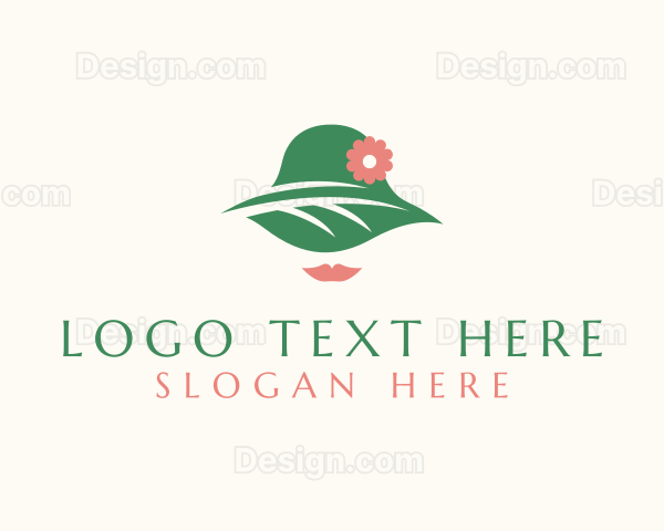 Woman Hat Leaf Logo