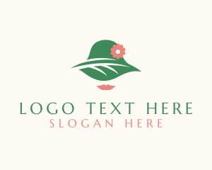 Woman Hat Leaf logo