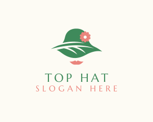 Woman Hat Leaf logo design