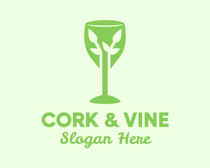 Organic Wine Glass logo design