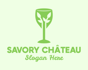 Organic Wine Glass logo design