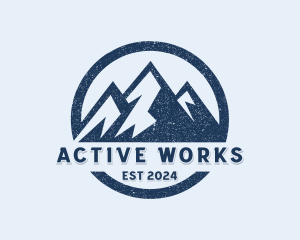 Mountain Outdoor Hiker logo design