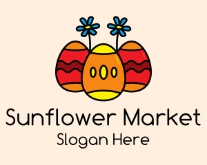Festive Sunflower Easter Egg logo