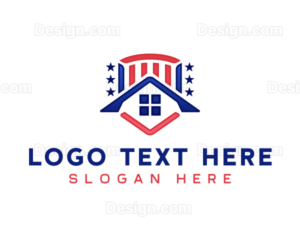 Patriotic Roof Crest Logo