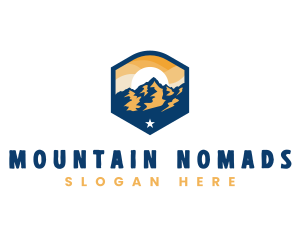 Outdoor Mountain Sunset logo design