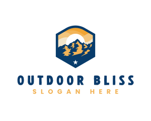 Outdoor Mountain Sunset logo design