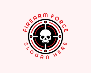 Skull Target Marksman logo design