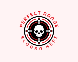 Skull Target Marksman logo design