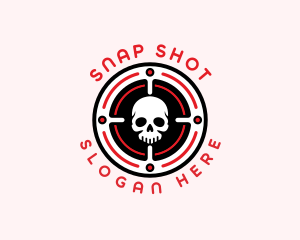 Skull Target Marksman logo design