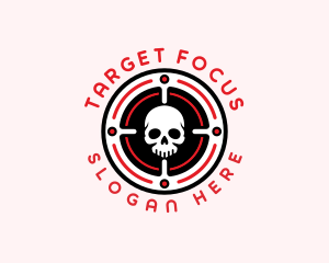 Skull Target Marksman logo design