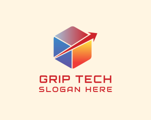 Tech Arrow Cube Logistics logo design