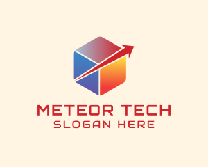 Tech Arrow Cube Logistics logo design