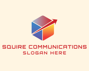 Tech Arrow Cube Logistics logo design