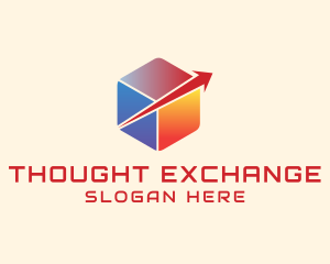 Tech Arrow Cube Logistics logo design